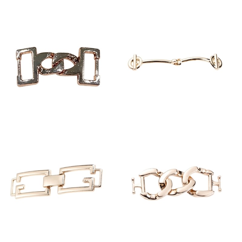 Fashionable Shoe Front Accessories Metal Loafer Buckle Elegant Shoe Chain Charm