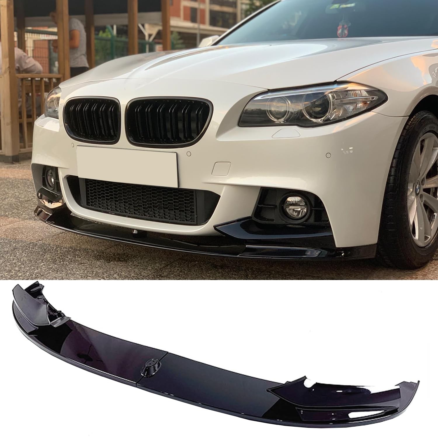 Gloss Black Front Bumper Lip Splitter Fits BMW 5 Series F10 M Sport 2011-2016