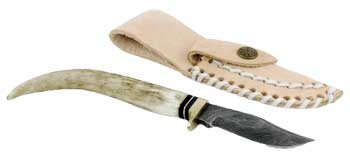 Stag Damascus Athame - Alchemical Fire-Forged Ritual Ceremonial Dagger