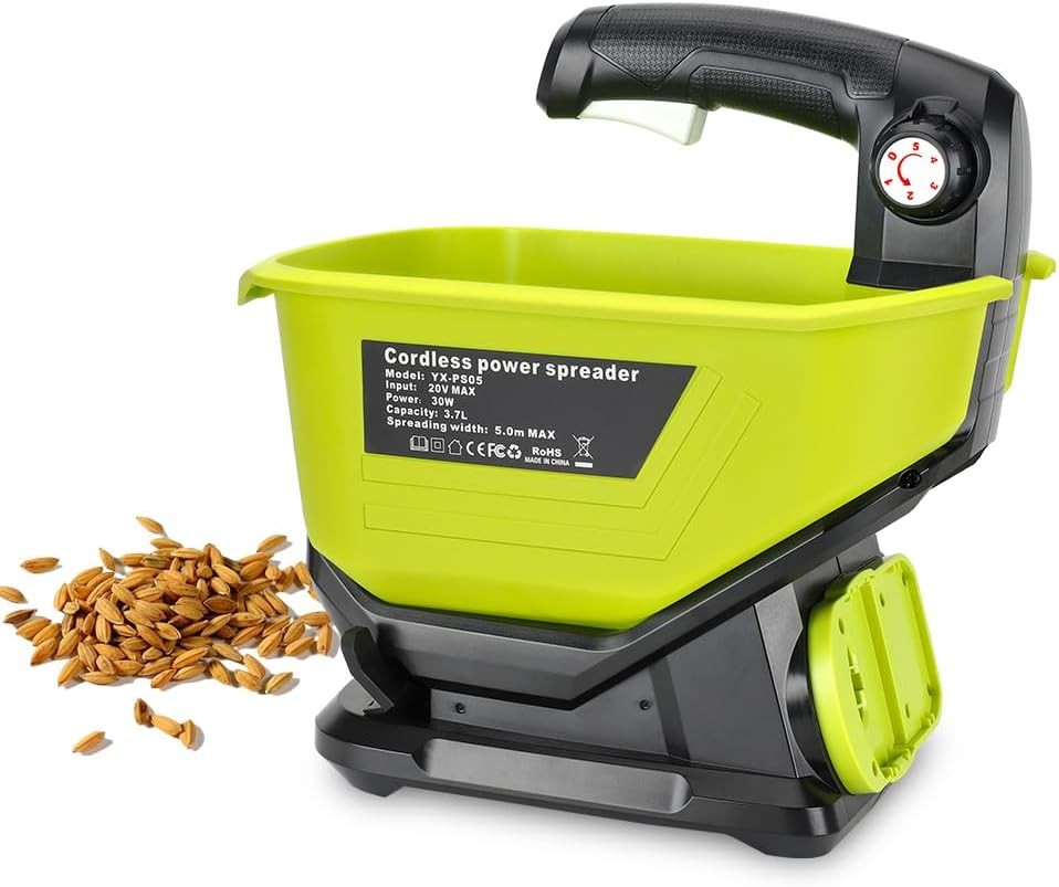 Power Spreader Compatible with Ryobi One+ Battery Seed/Fertilizer/Salt Spreader