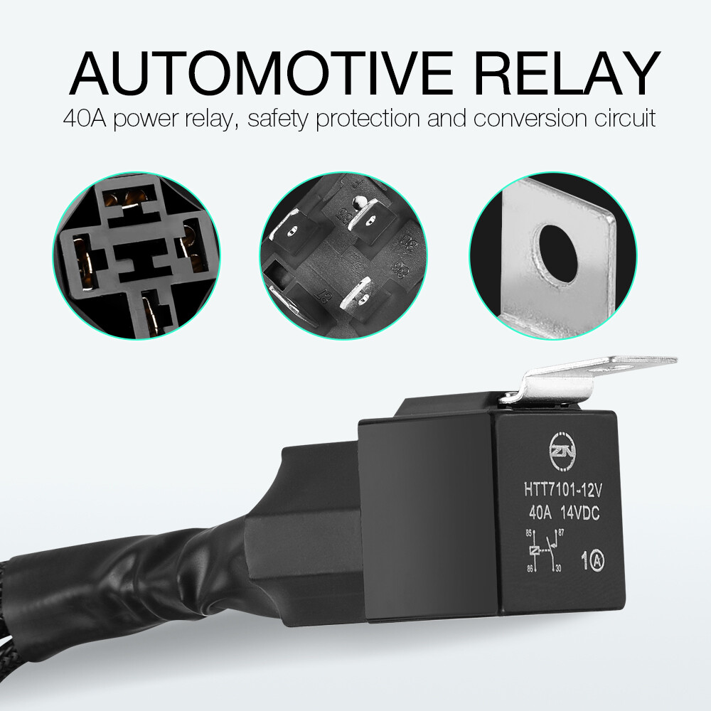 Wireless Remote Control Switch Strobe w/2-Lead Wiring Harness Kit LED Light Bar