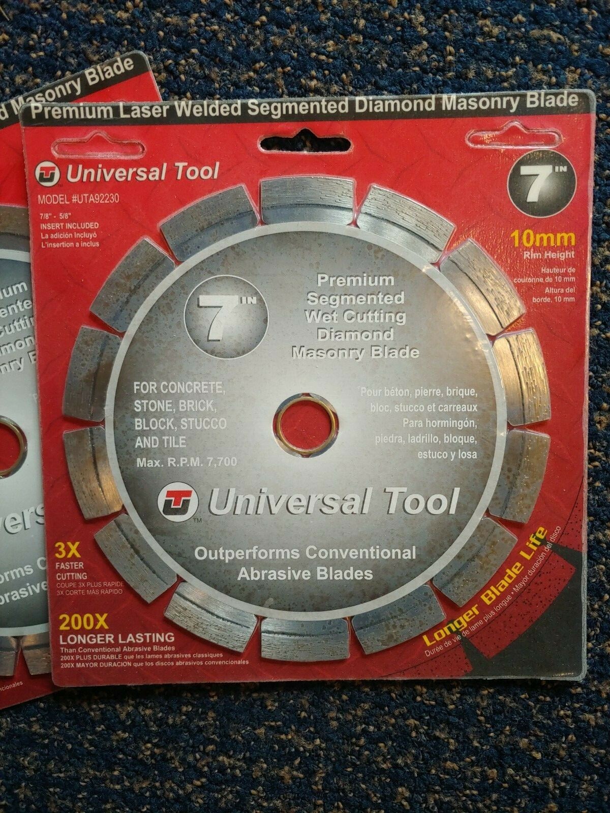 One New Universal Tool 7" Premium Laser Welded Segmented Diamond Masonry Blade