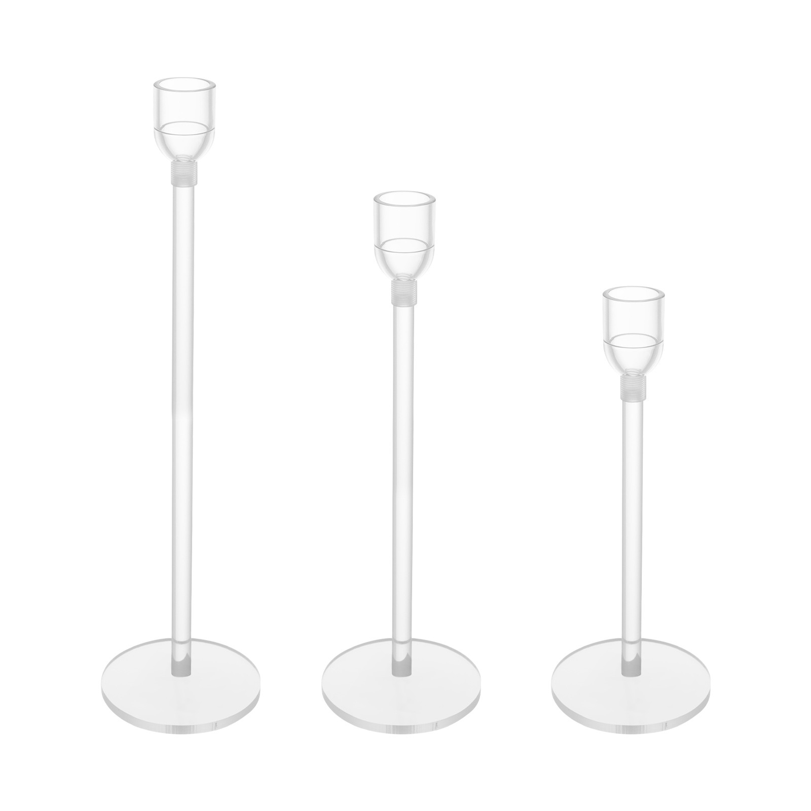 36PCS Acrylic Candlestick Holders, Free Standing Tall Candlestick Holders