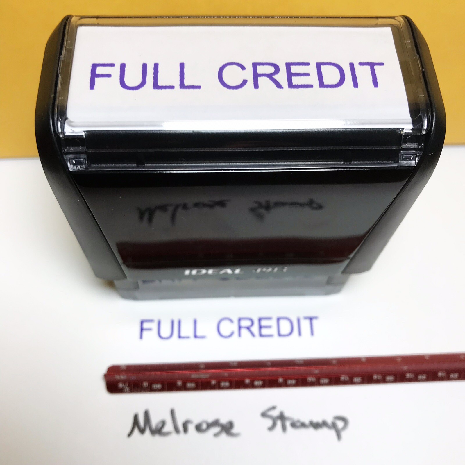 Full Credit Rubber Stamp Self Inking Purple Ink Ideal 4913