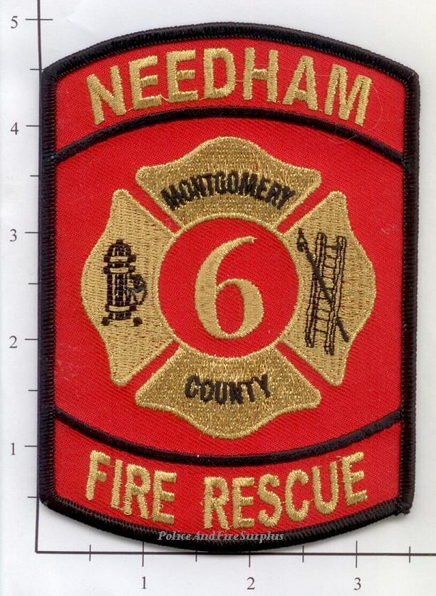 Texas - Needham TX Fire Dept Patch Montgomery County v2 red