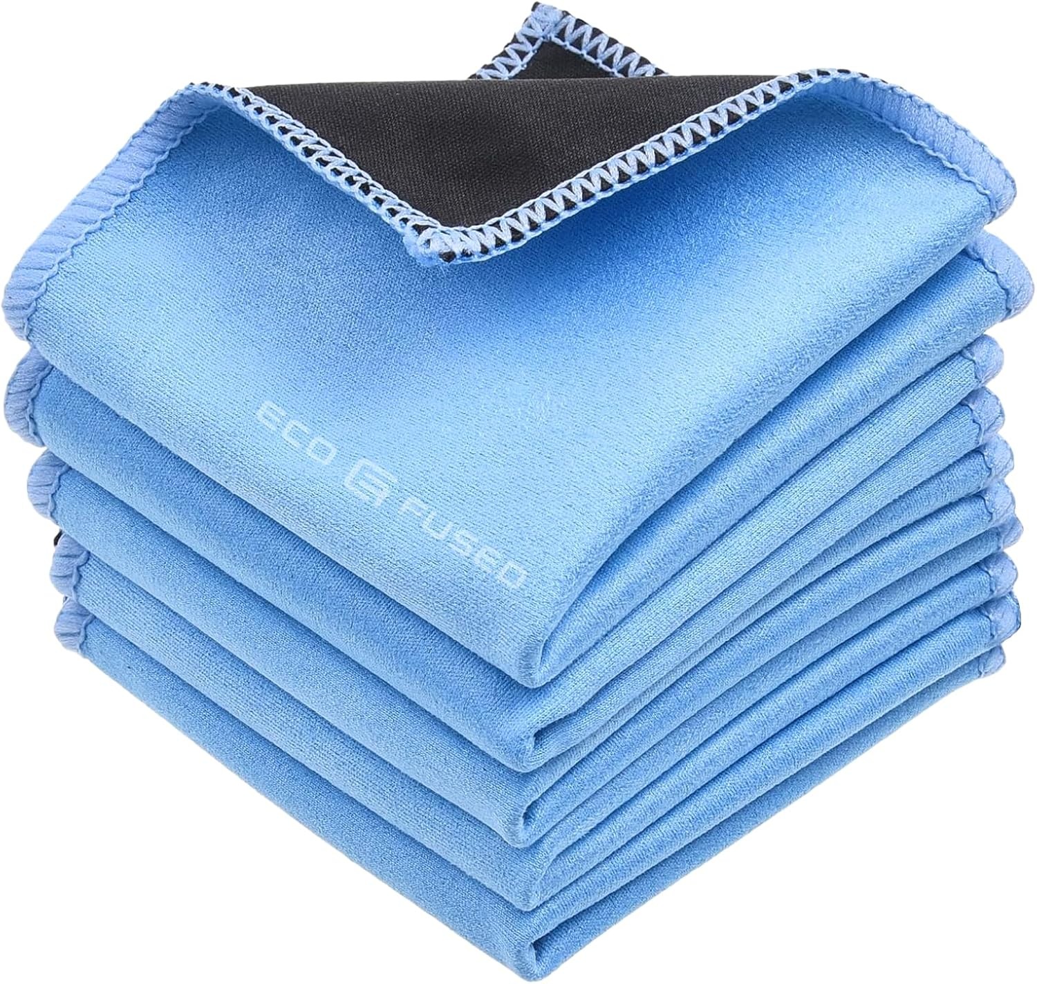 5 Pack Double-Sided Microfiber and Suede Cleaning Cloths for Screens and Lenses