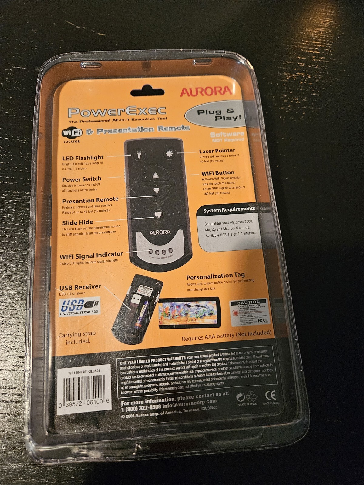 Wireless Presenter Remote Presentation USB Control. 2.4GHz Laser Pointer 160 Ft