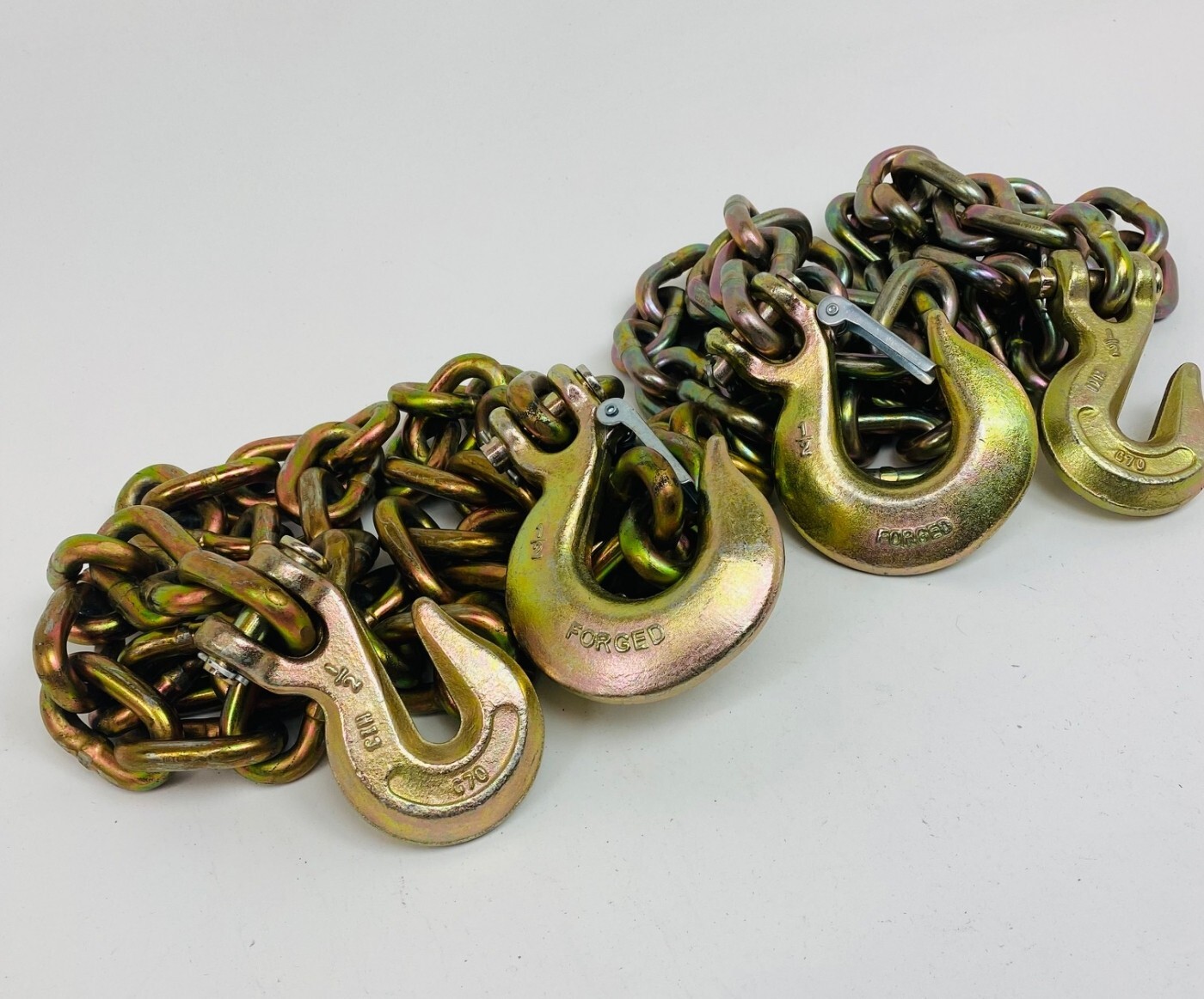 AutoHauler Supply 2 Pack of  1/2in  x 10ft G70 Binder Chain Grab, Clevis Safety