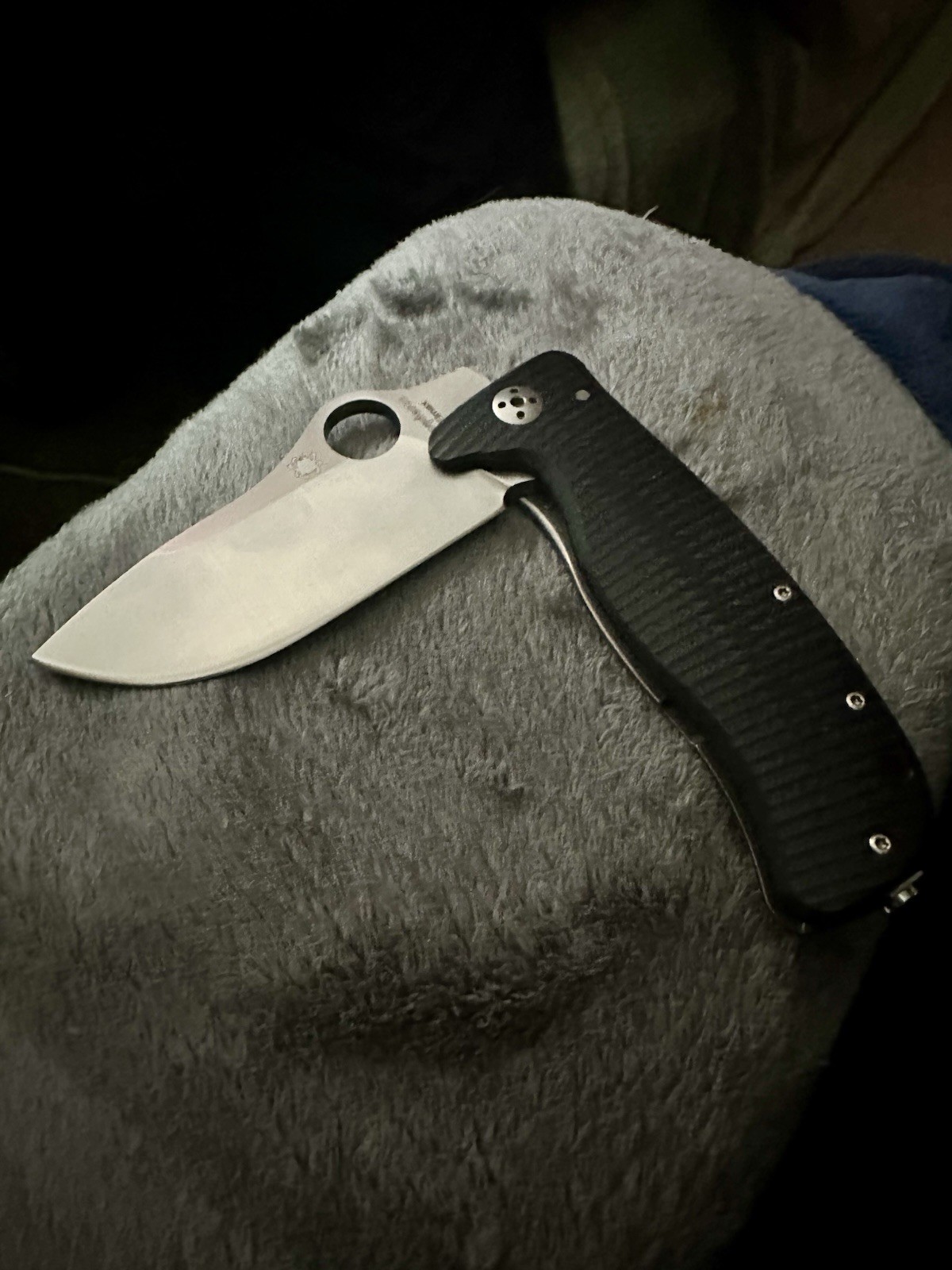 Spyderco LionSpy Satin Elmax Plain Blade Black G-10/TITANIUM Handle