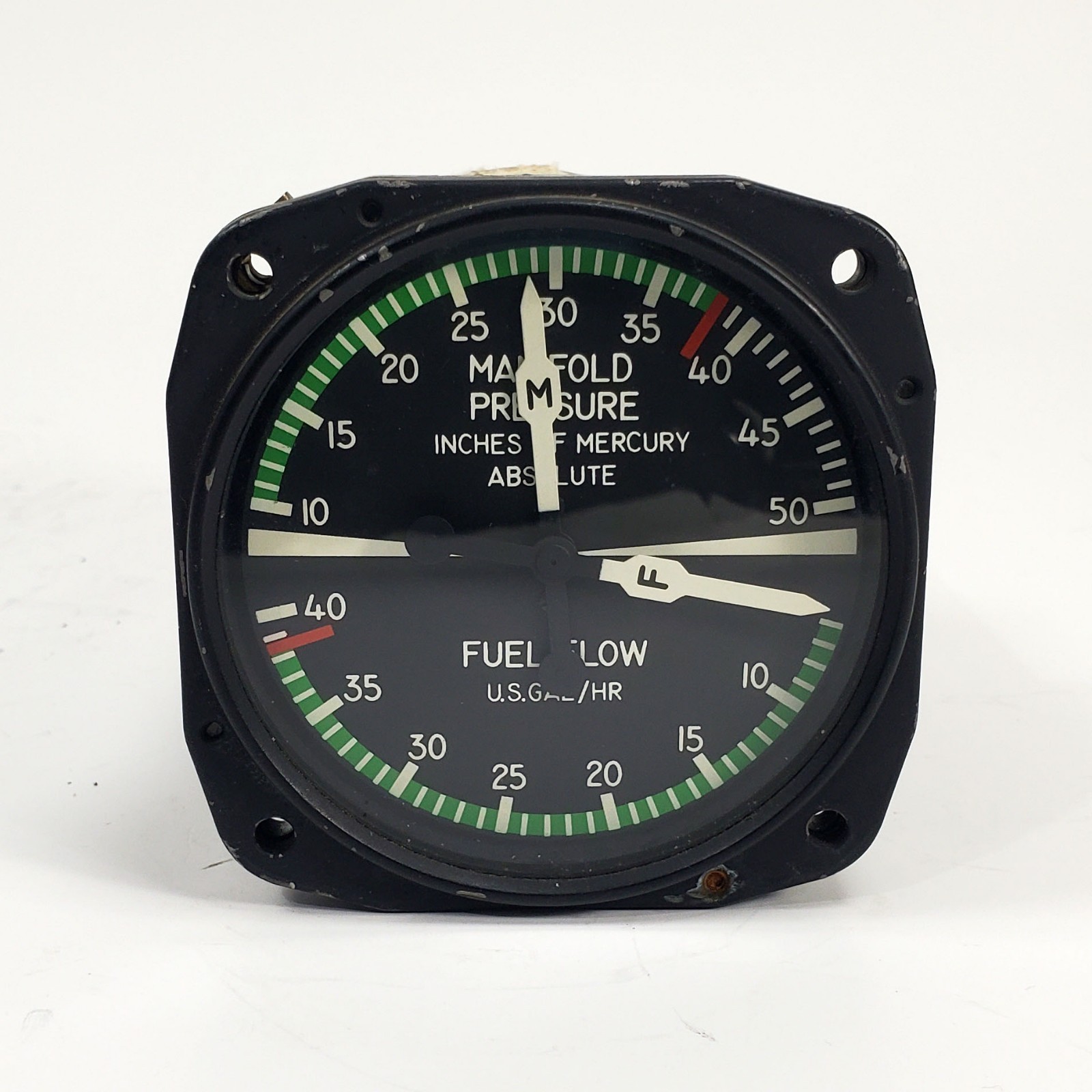 Manifold Pressure and Fuel Flow Gauge United Instruments - As Removed