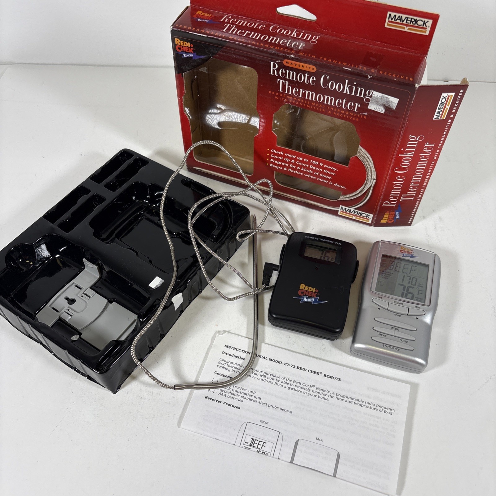 Maverick Redi-Chek Wireless Remote Cooking Thermometer New in Open Box