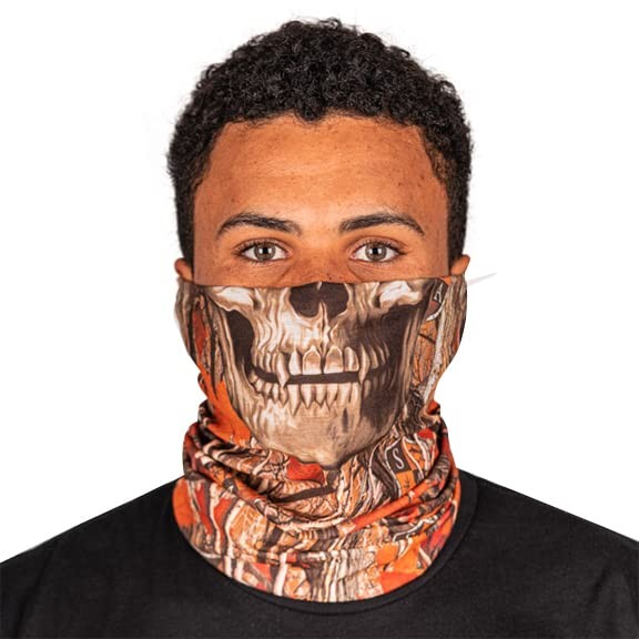 Company Single UV Face Shield | UV 30+ Multipurpose One Size Forest Camo Skull