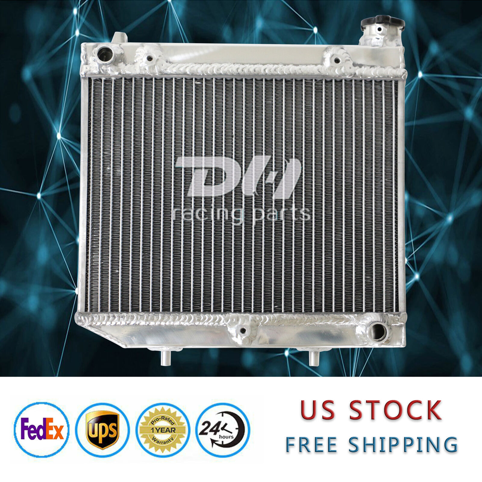 ATV Radiator Fit 2004-2009 05 06 07 Honda TRX450R TRX450ER All Aluminum Radiator