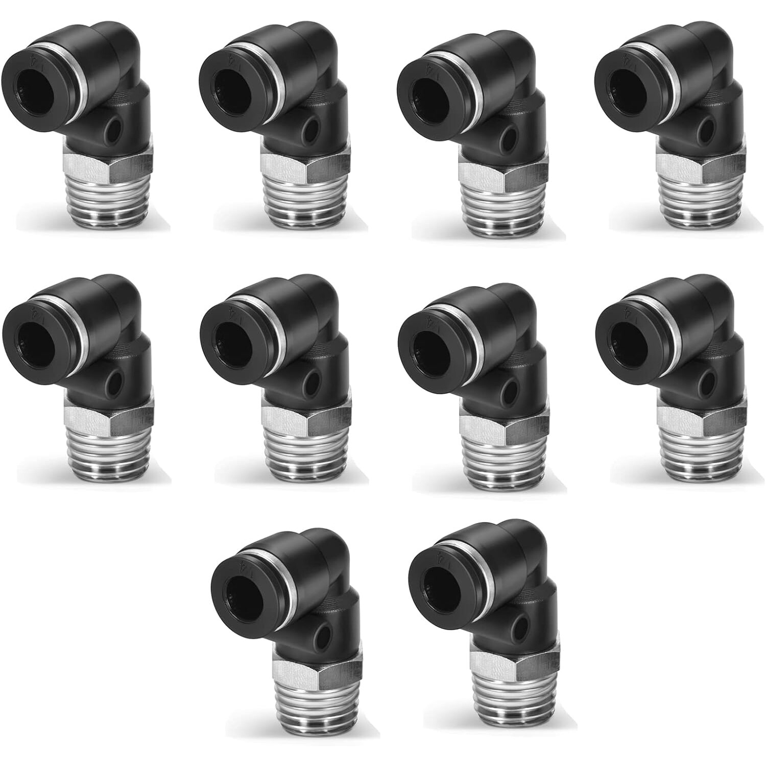 1/4" Tube x 1/4" NPT Male Swivel L push to connect fitting pneumatic 10 Pieces
