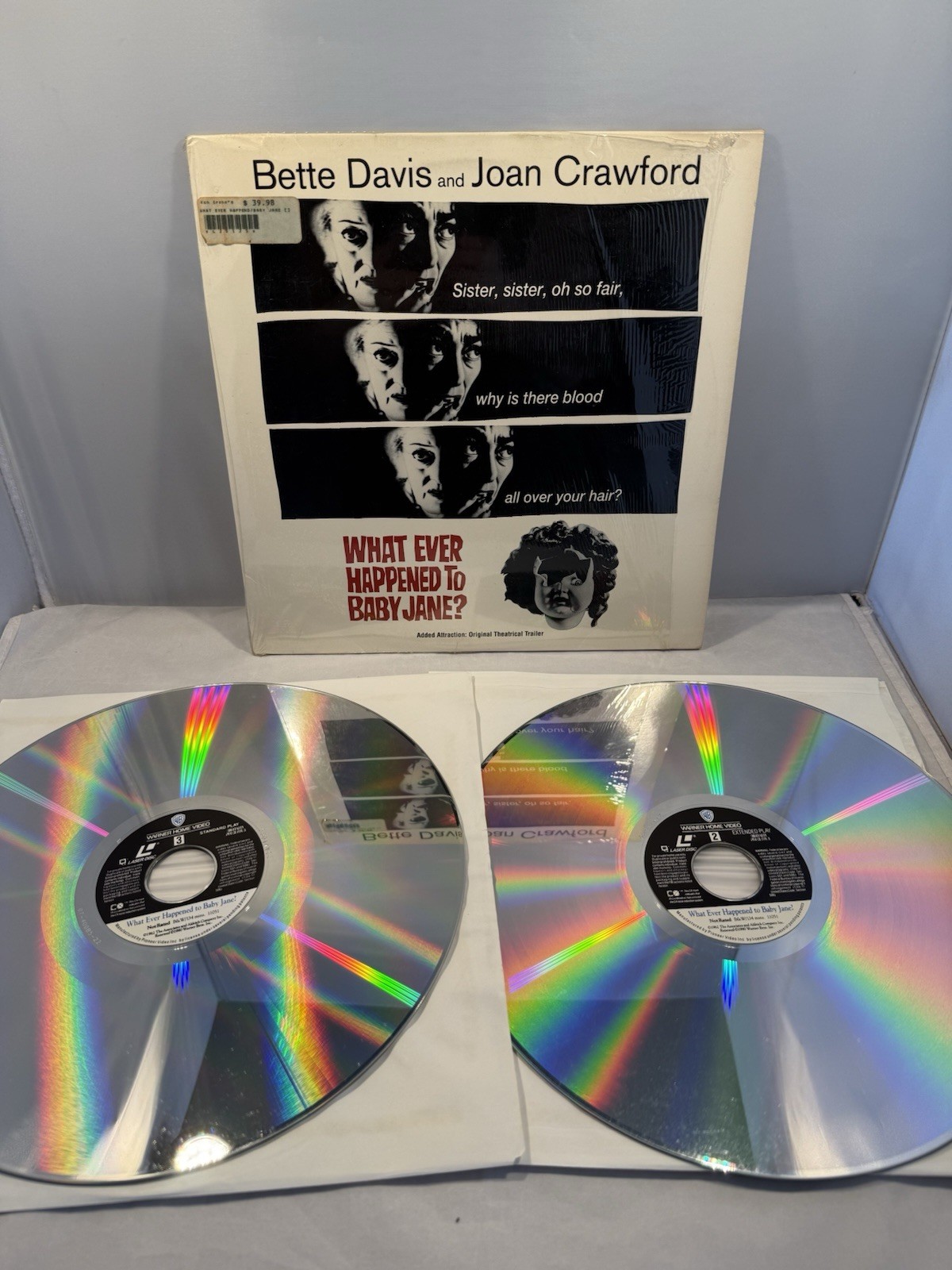 What Ever Happened to Baby Jane? (Laserdisc) 1962 B&W Film, 2 Disc 1991