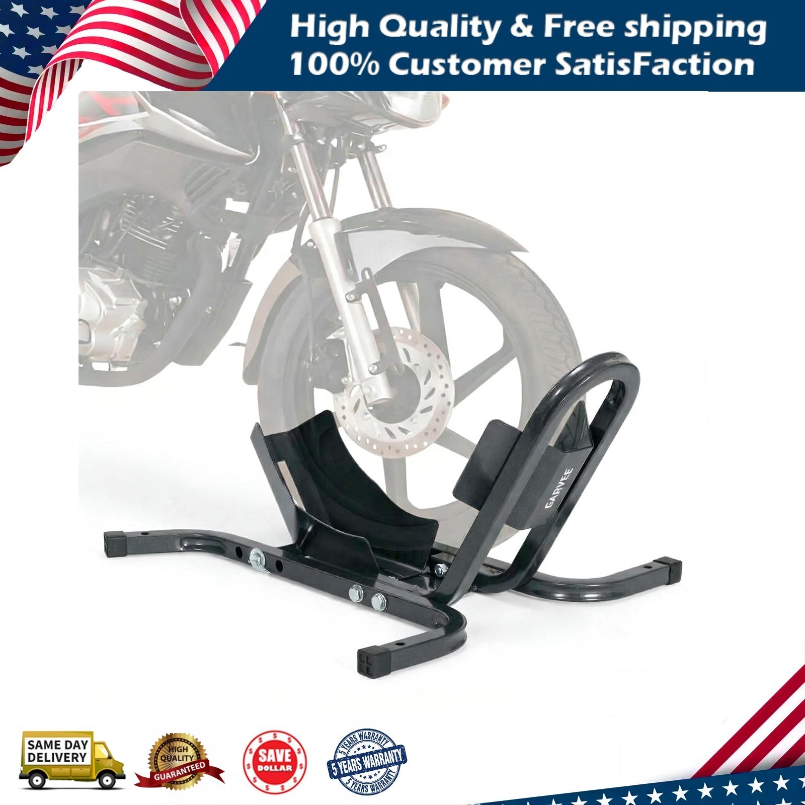 Duty Motorcycle Wheel Chock 1800 Lb Capacity Fit 16"-21" Tires Heavy Universal