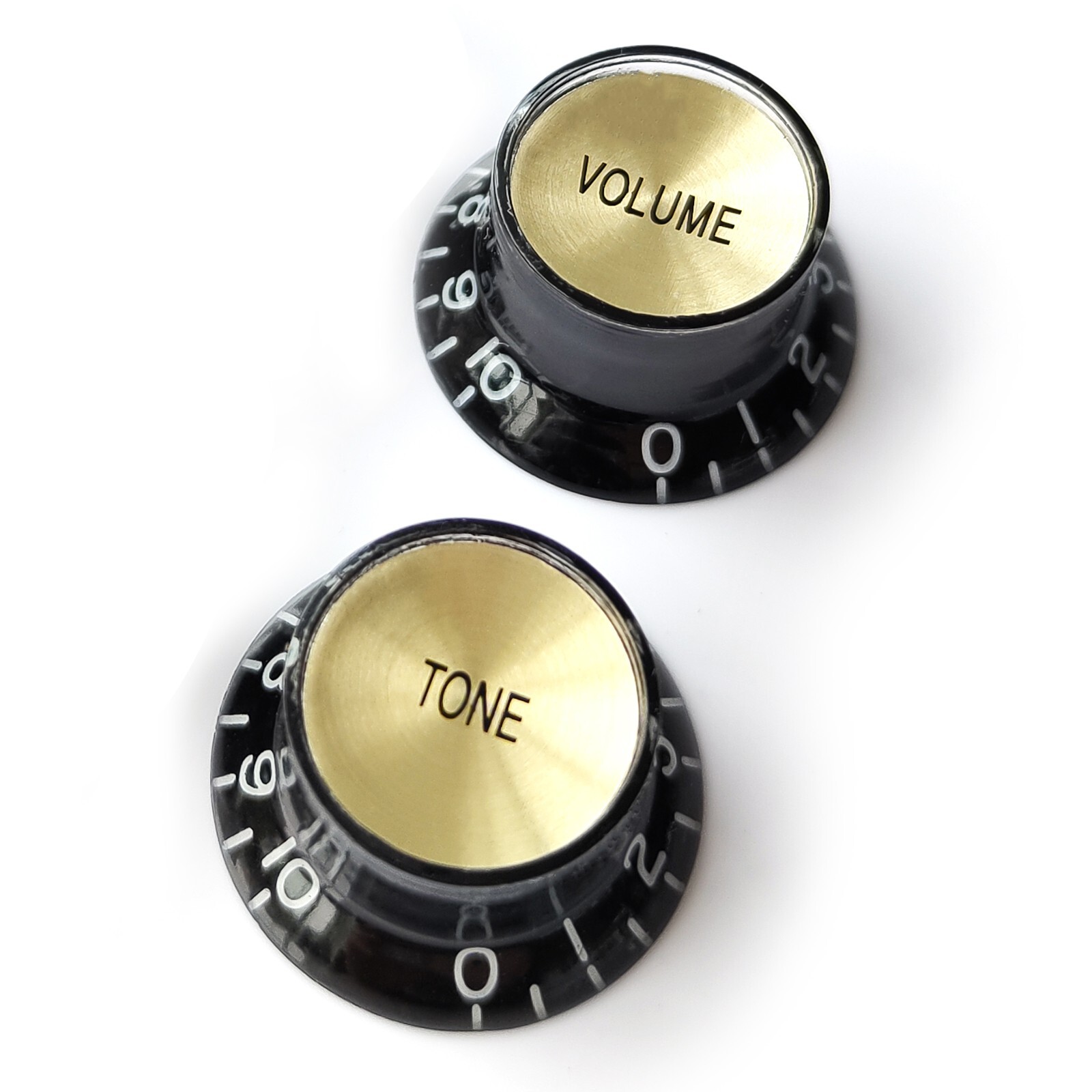 Top Hat Bell Reflector Knobs – Volume Tone for Gibson & Epiphone - Black Gold
