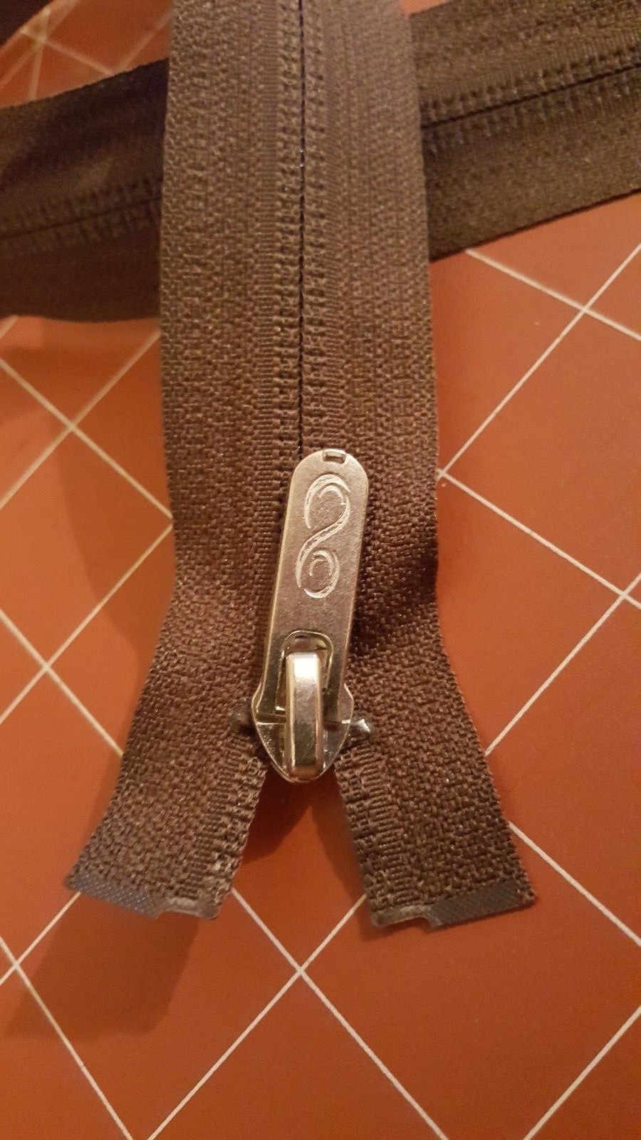 YKK Jacket Zipper Chocolate Brown Separating 16" Reverse Coil! Designer Pull