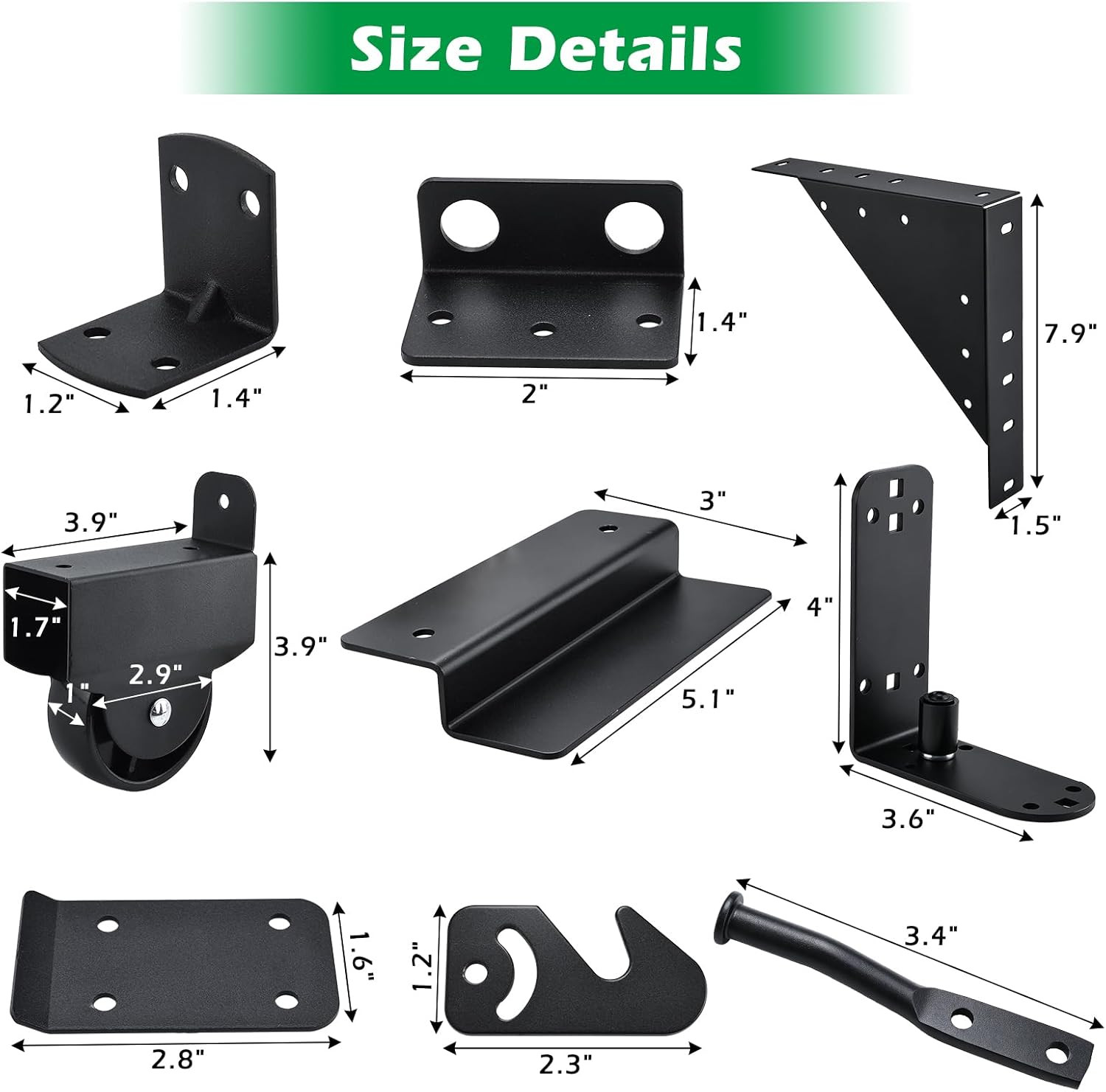 Sliding Gate Kit, Heavy Duty Sliding Gate Hardware for Deck Fence with Roll Whee