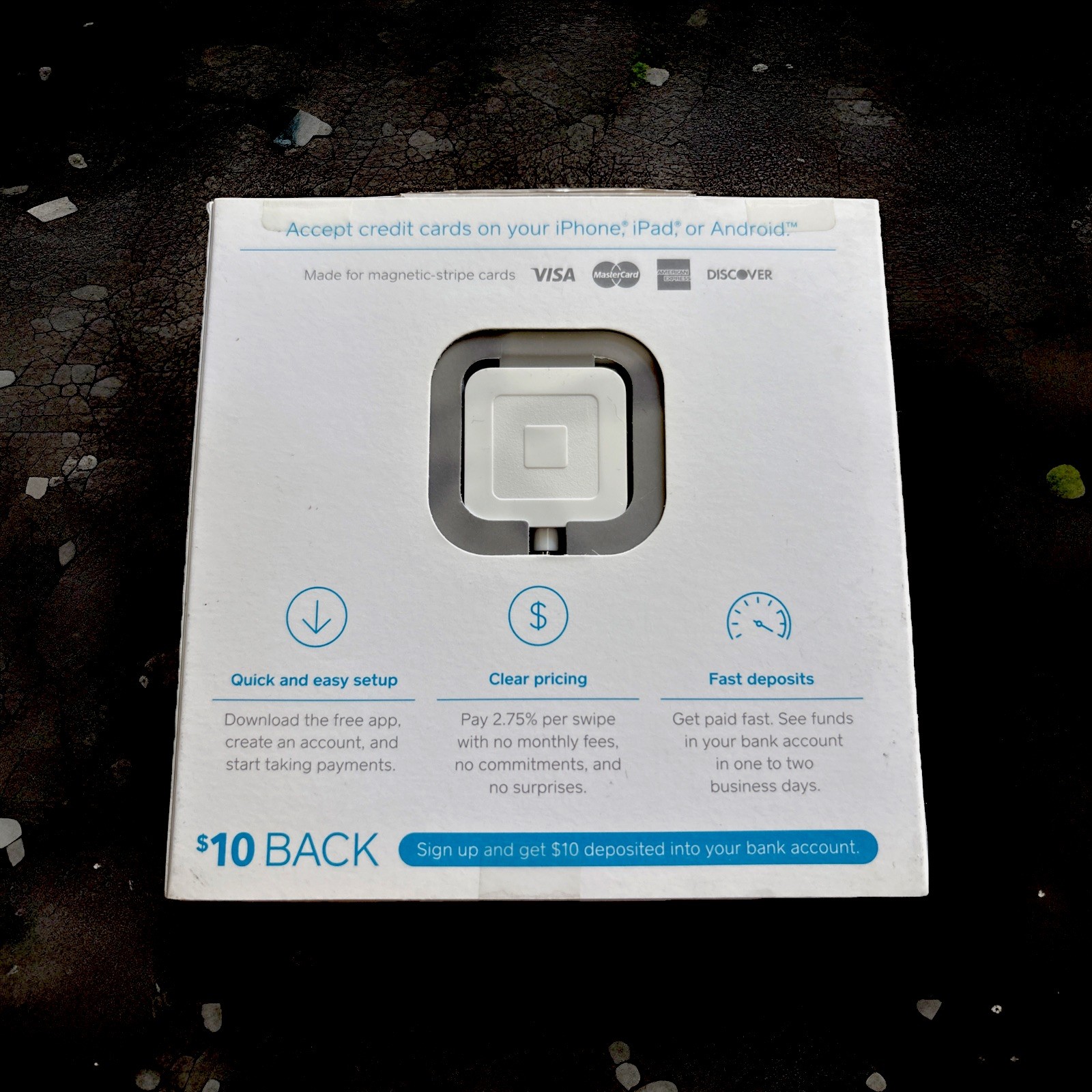 New Sealed, Square Reader for Magstripe (with headset jack) - White