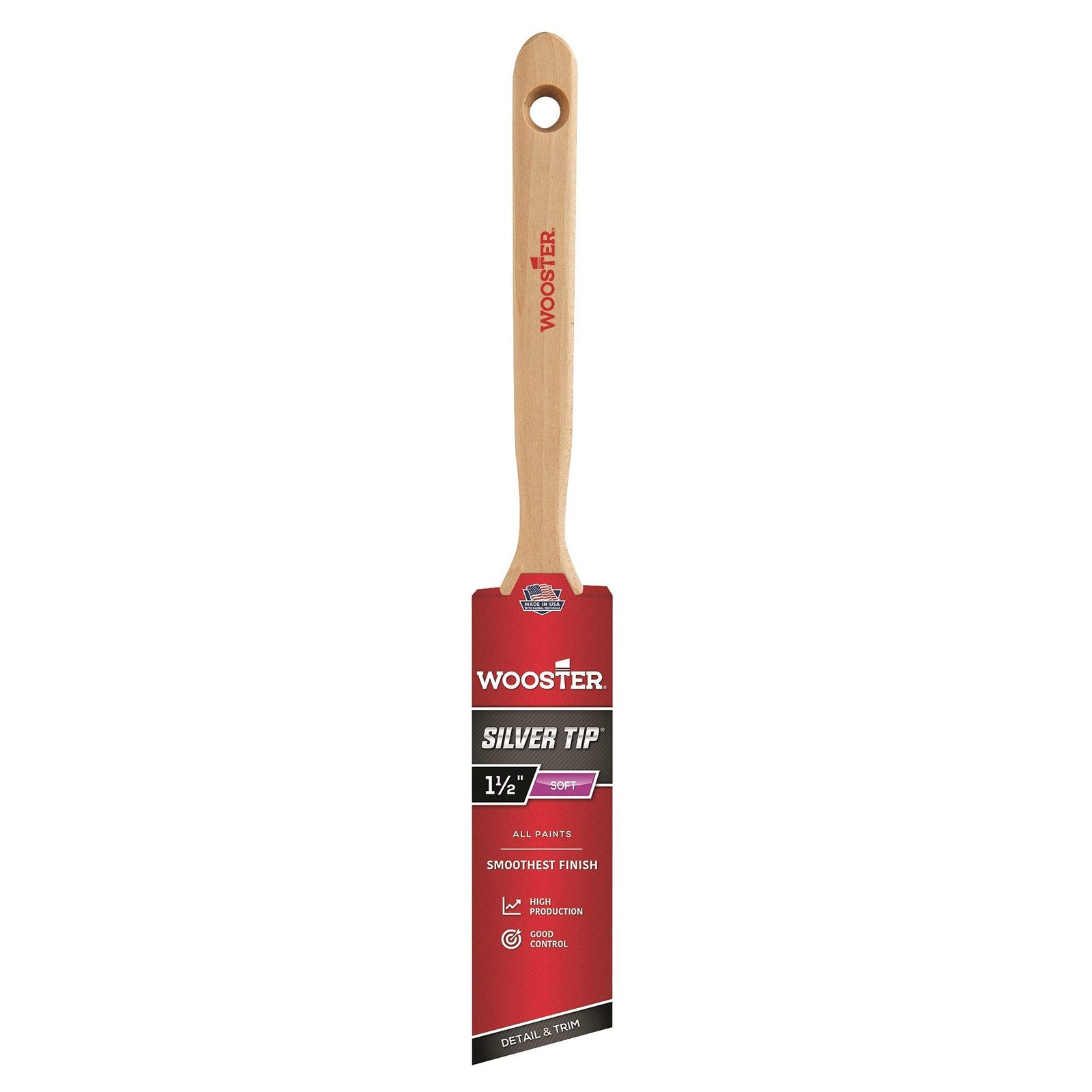 WOOSTER BRUSH 5221-1 1/2 SILVER TIP POLY ANGLE SASH BRUSH