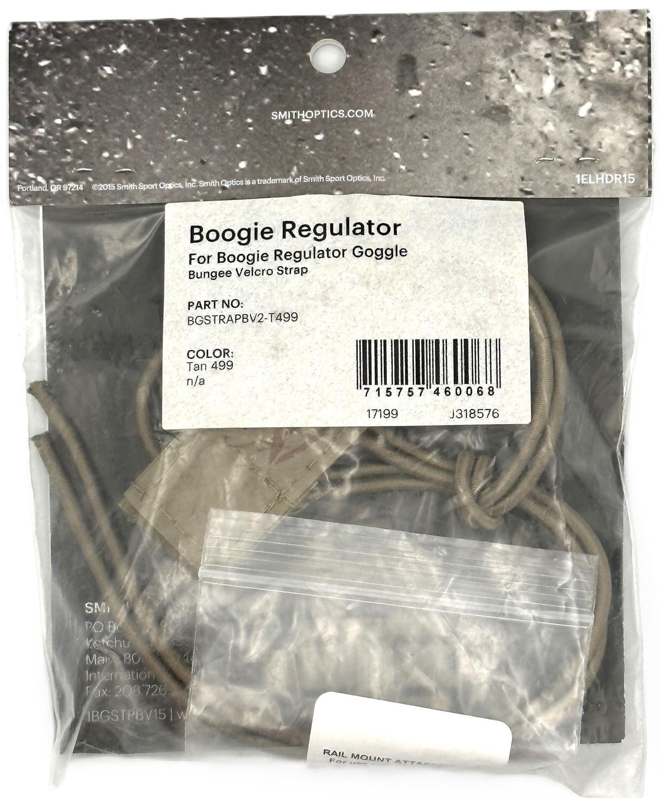SmithOptics Boogie Regulator Bungee Vel cro Strap Kit Tan BGSTRAPBV2-T499