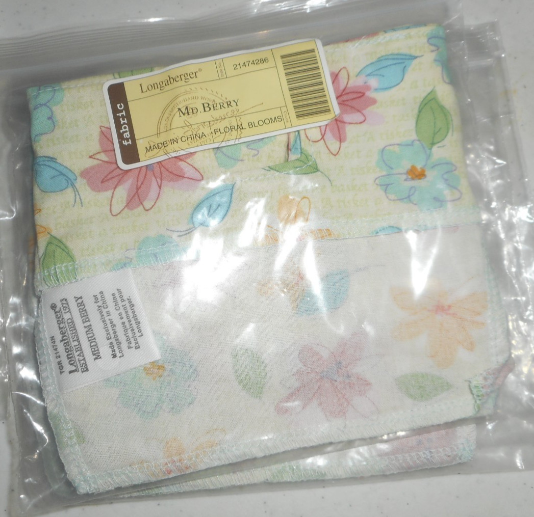 Longaberger Floral Blooms Medium Berry Basket Over the Edge Liner #21474286