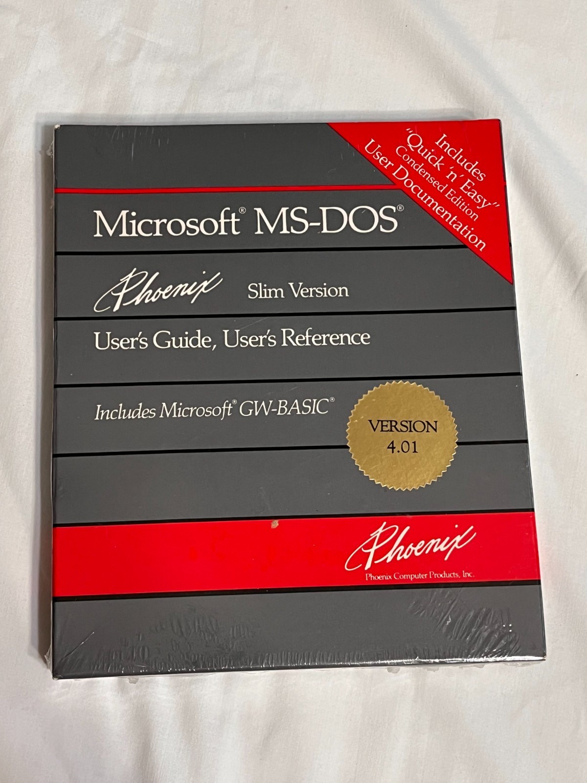 Phoenix Microsoft MS-DOS Operating System Version 4.01 w/GW Basic (SEALED)