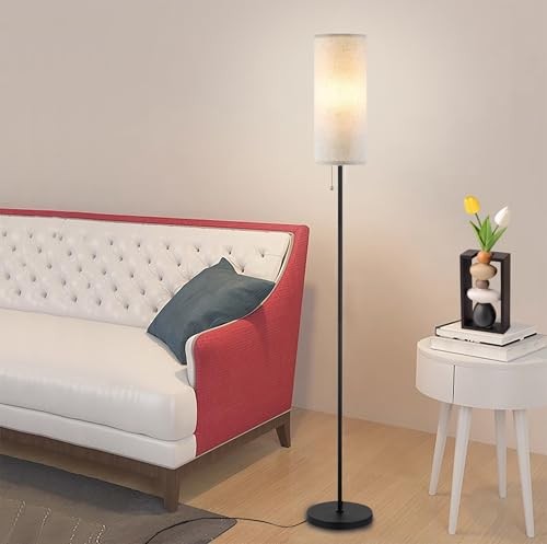 Floor Lamp for Living Room, Modern Standing Lamps with Lampshade, Beige Shade