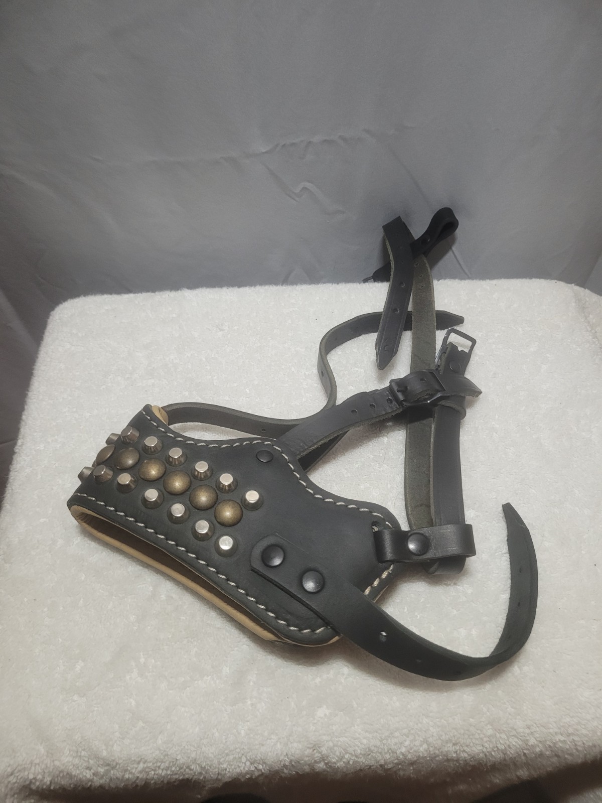 Studded Nappa Padded Leather Cane Corso Muzzle