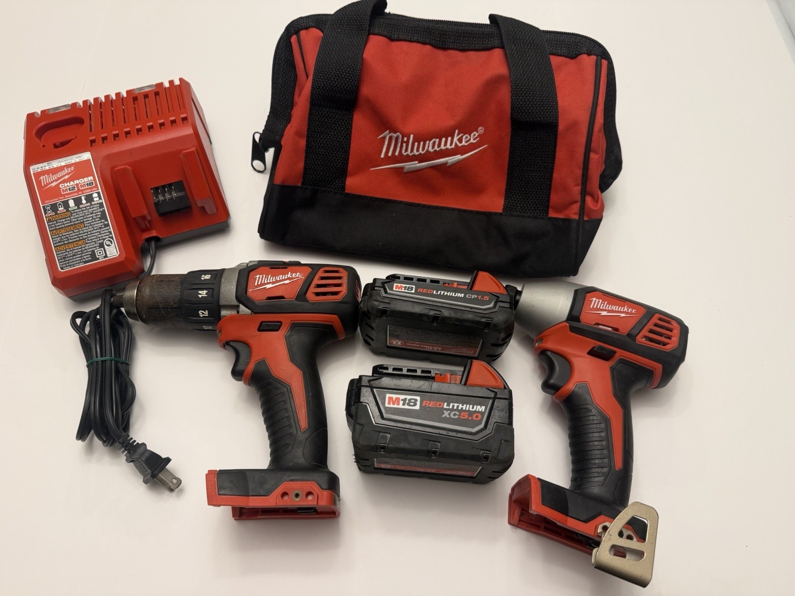 Milwaukee M18 Cordless Drill Driver Impact Driver Combo Kit W/Bag FREE SHIPPING