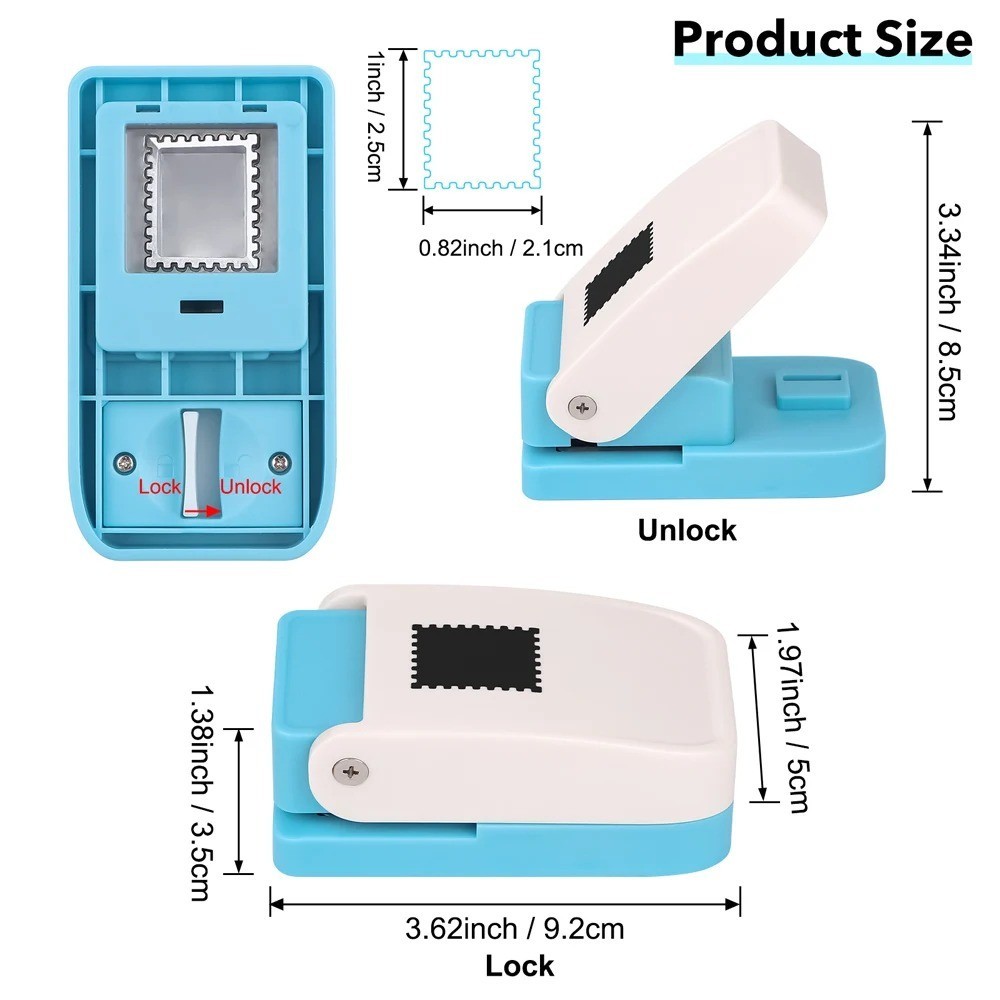 Postage Stamp Craft Punch Lever Action Paper Scrapbooking Tool DIY