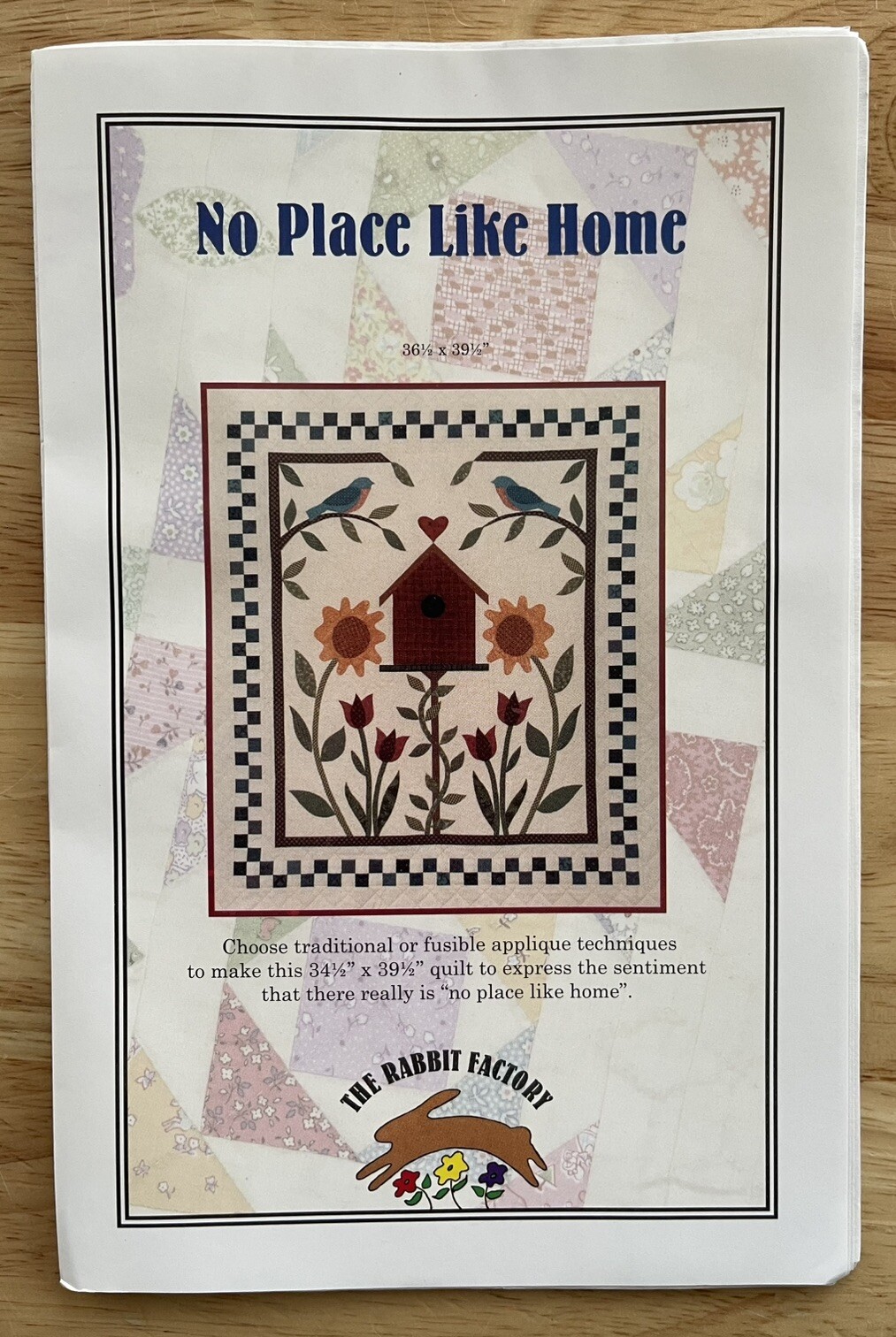 No Place Like Home 34.5”x39.5” Quilt Pattern ~ By The Rabbit Factory