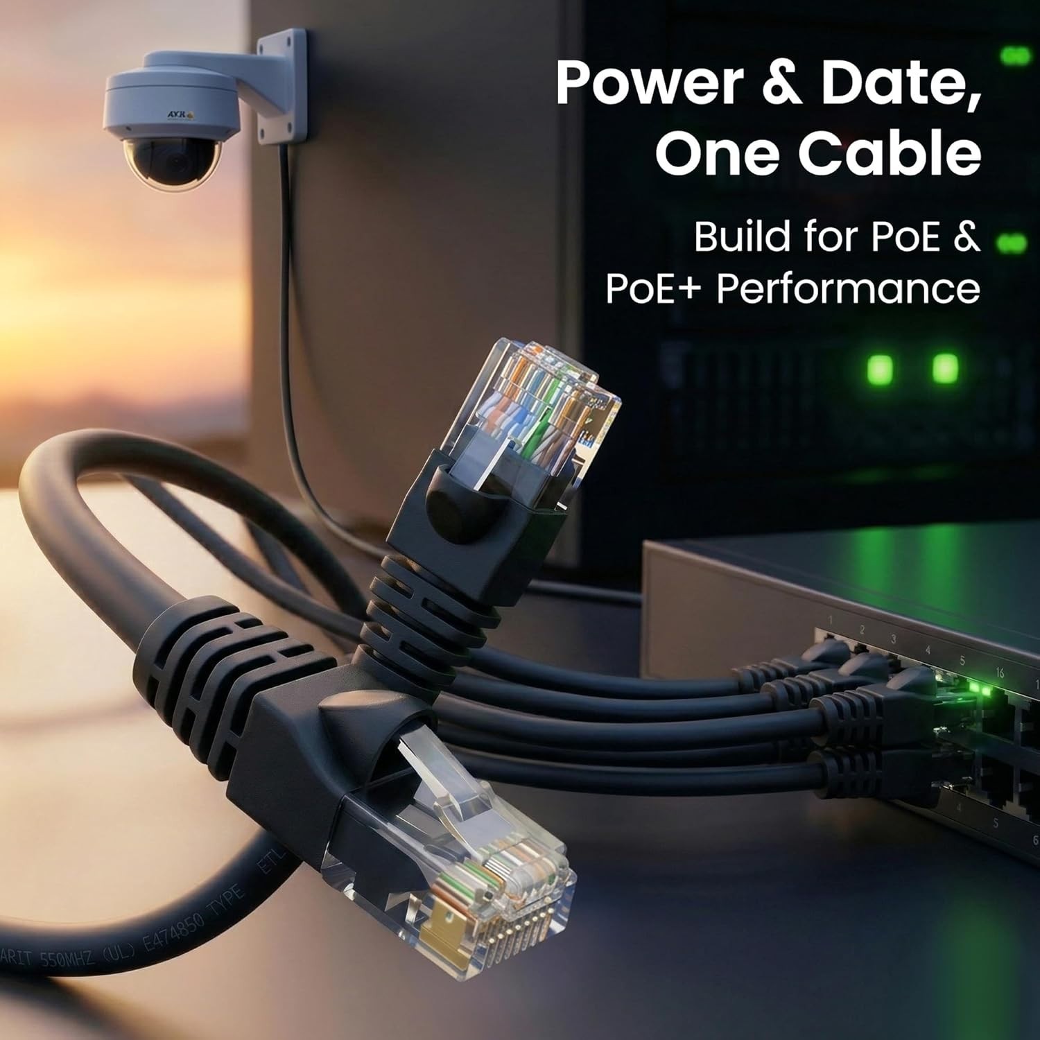 10-Pack Cat6 Ethernet Patch Cable 10ft Black