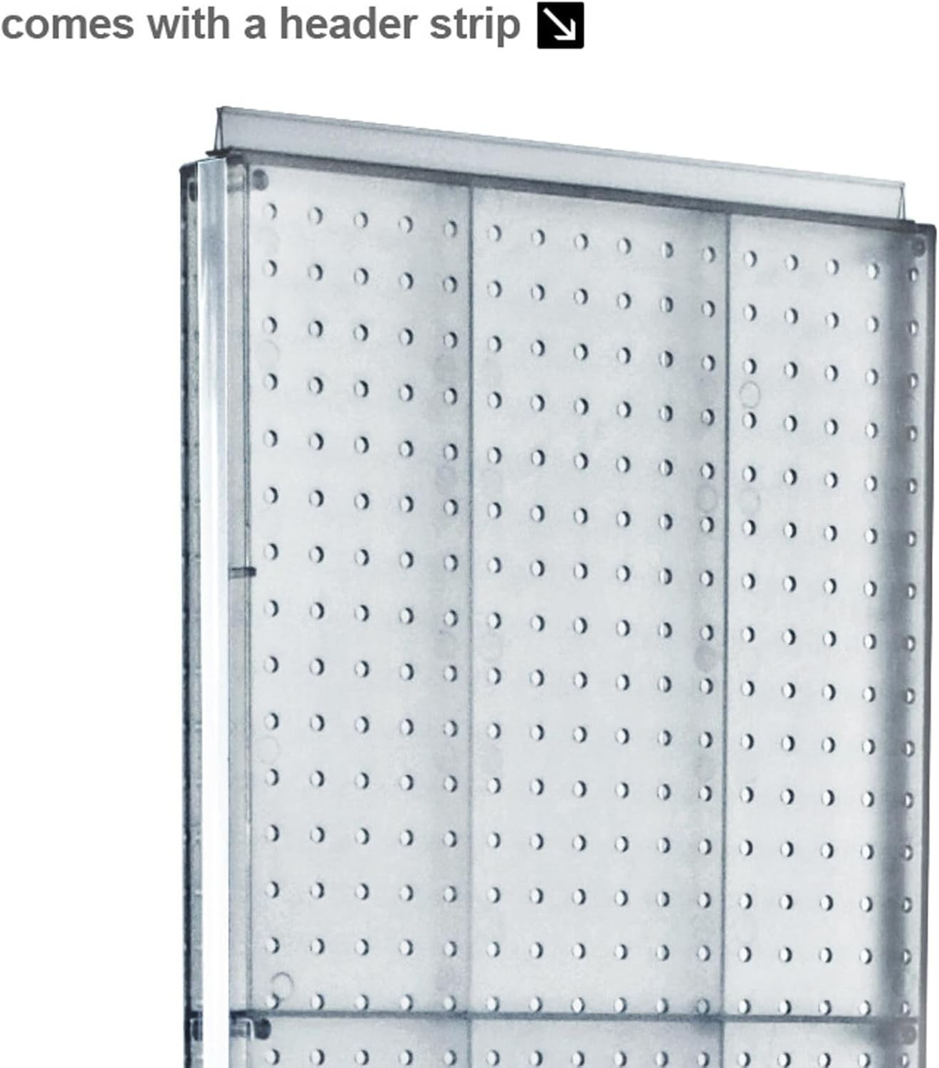Black Two-Sided Pegboard Floor Display with Round Studio Base, 16"x60