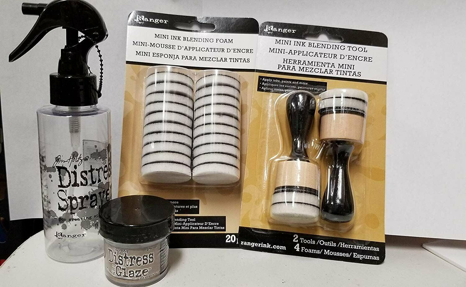 Ranger Tool Bundle - 2 Blending Tools, 20 Replacement Foam, Distress Spray...