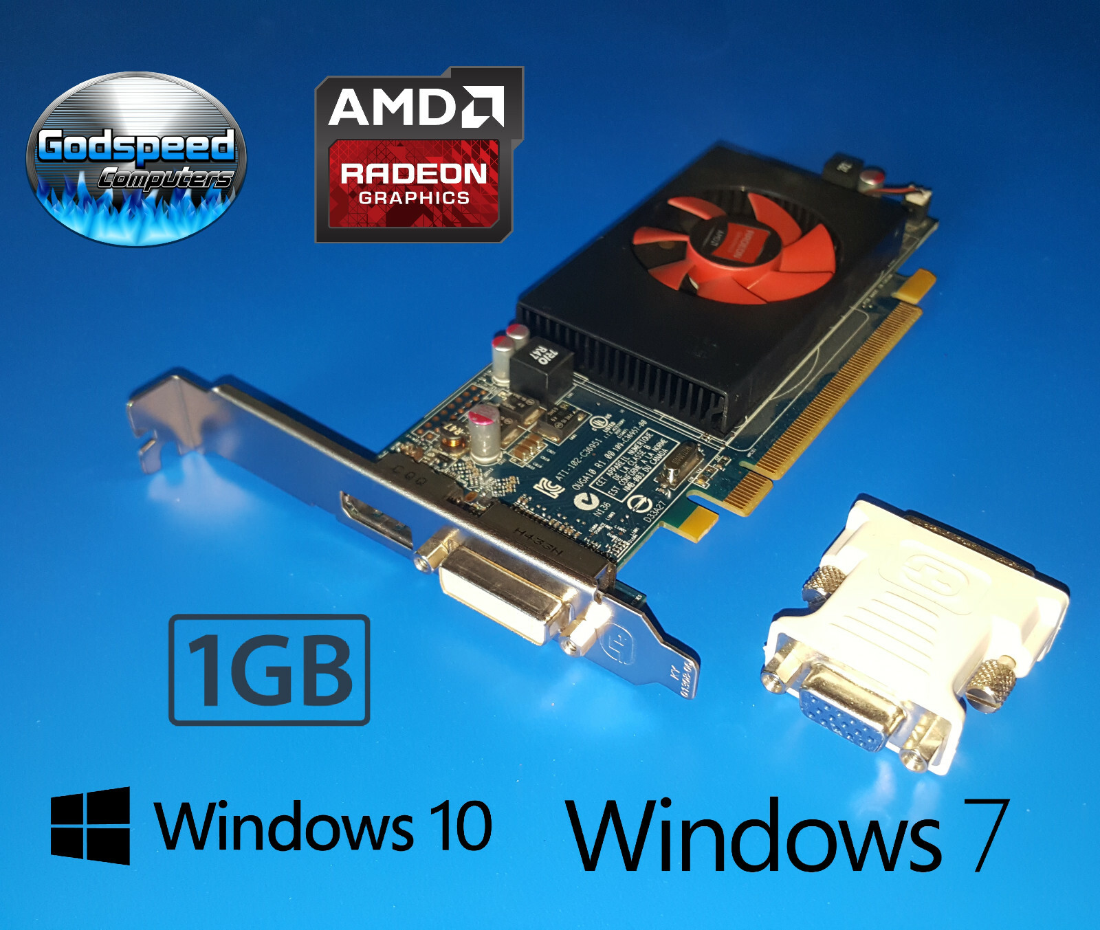 AMD HD 8490 Video Card 1GB DVI DisplayPort VGA Windows 10 Dell Video Card