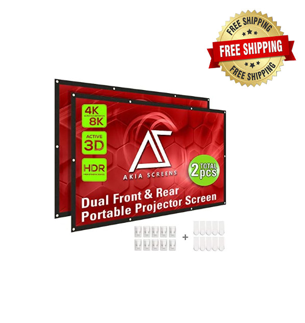 120" Pantalla De Proyeccion 16:9 Proyector Peliculas Para Casa Screen Teatro NEW