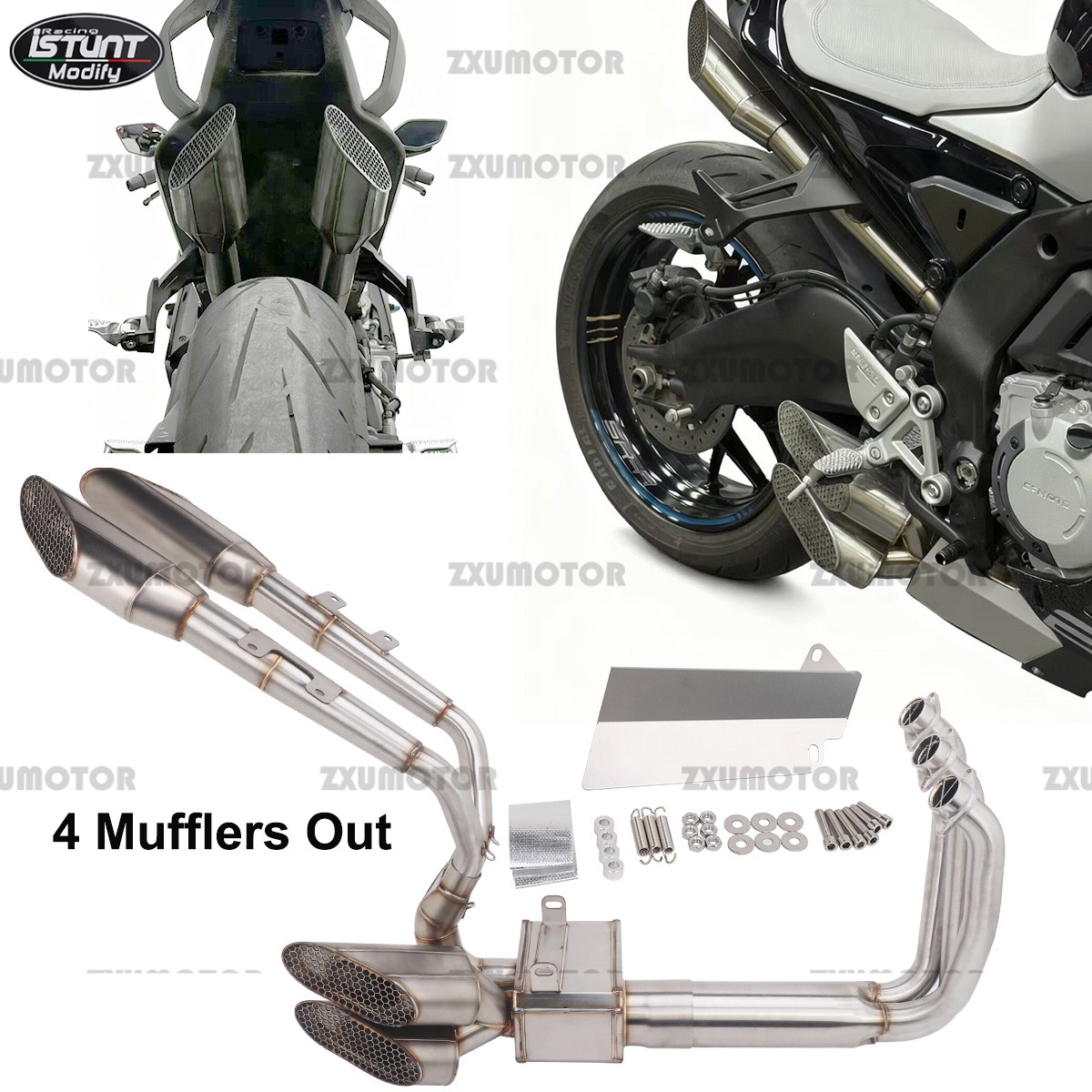 Exhaust System Header Pipe Slip For CFMOTO 675SS 675SR 675SRR 675NK 4 Mufflers