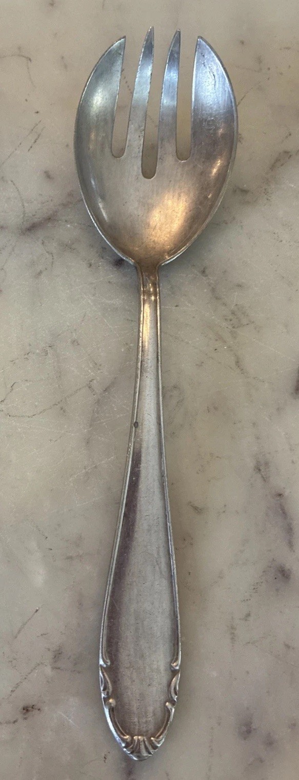 BMF90 Vintage German Silver Plated Serving Fork/Spoon 8”