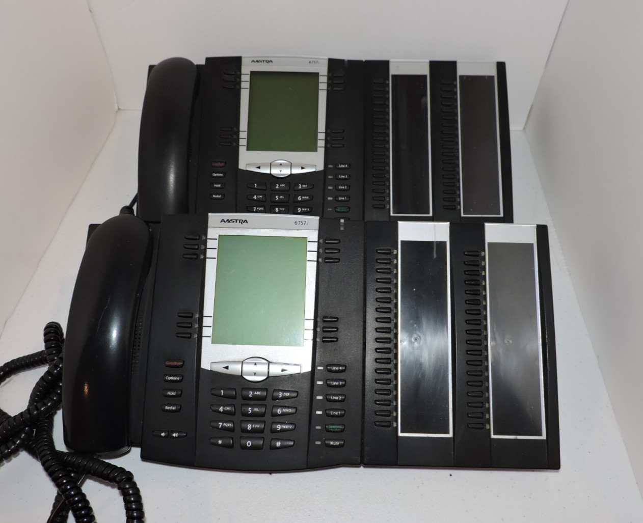 LOT OF 2 Mitel/Aastra 6757i  Telephone with Astra M670IExpansion Module