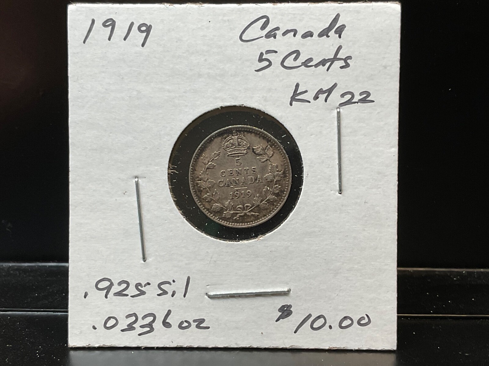 1919 Canada 5 Cents