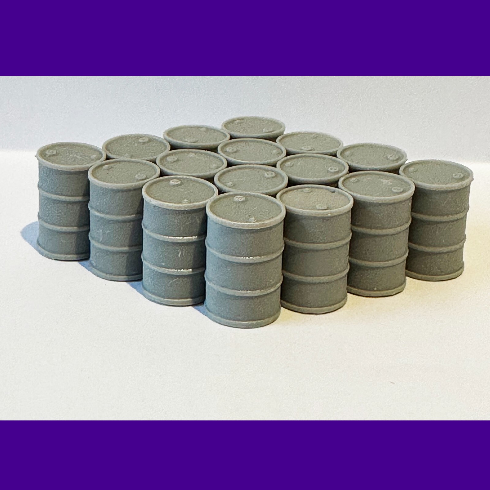 55 GALLON GRAY DRUMS QUANTITY 16 Drums  RESIN  1/64 S SCALE