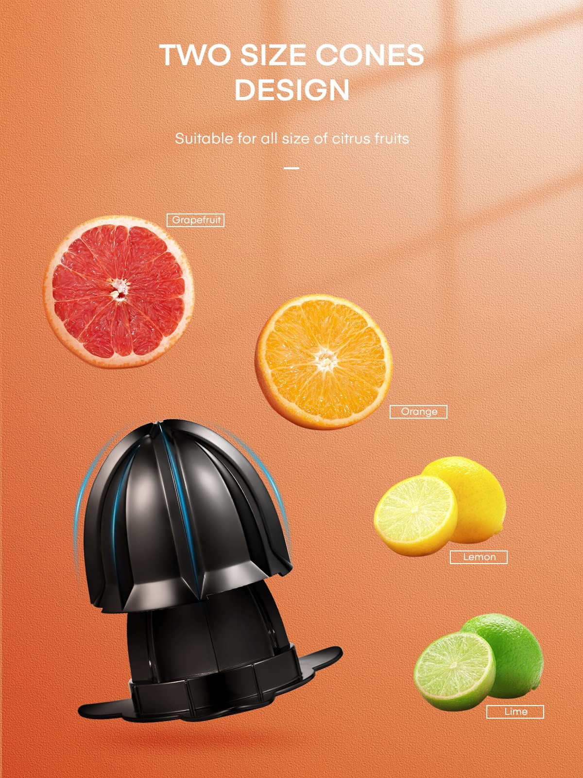 FOHERE Orange Juicer Squeezer Electric Citrus with Two silver