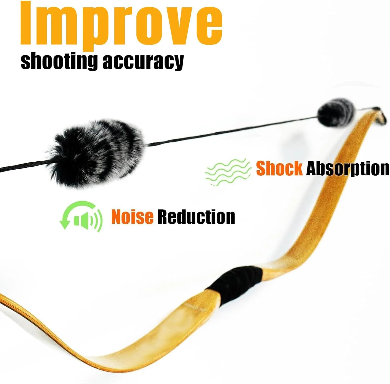 2 Pair Bow String Silencers Soft Bowstring Shock Absorber Stabilizers Archery Bo