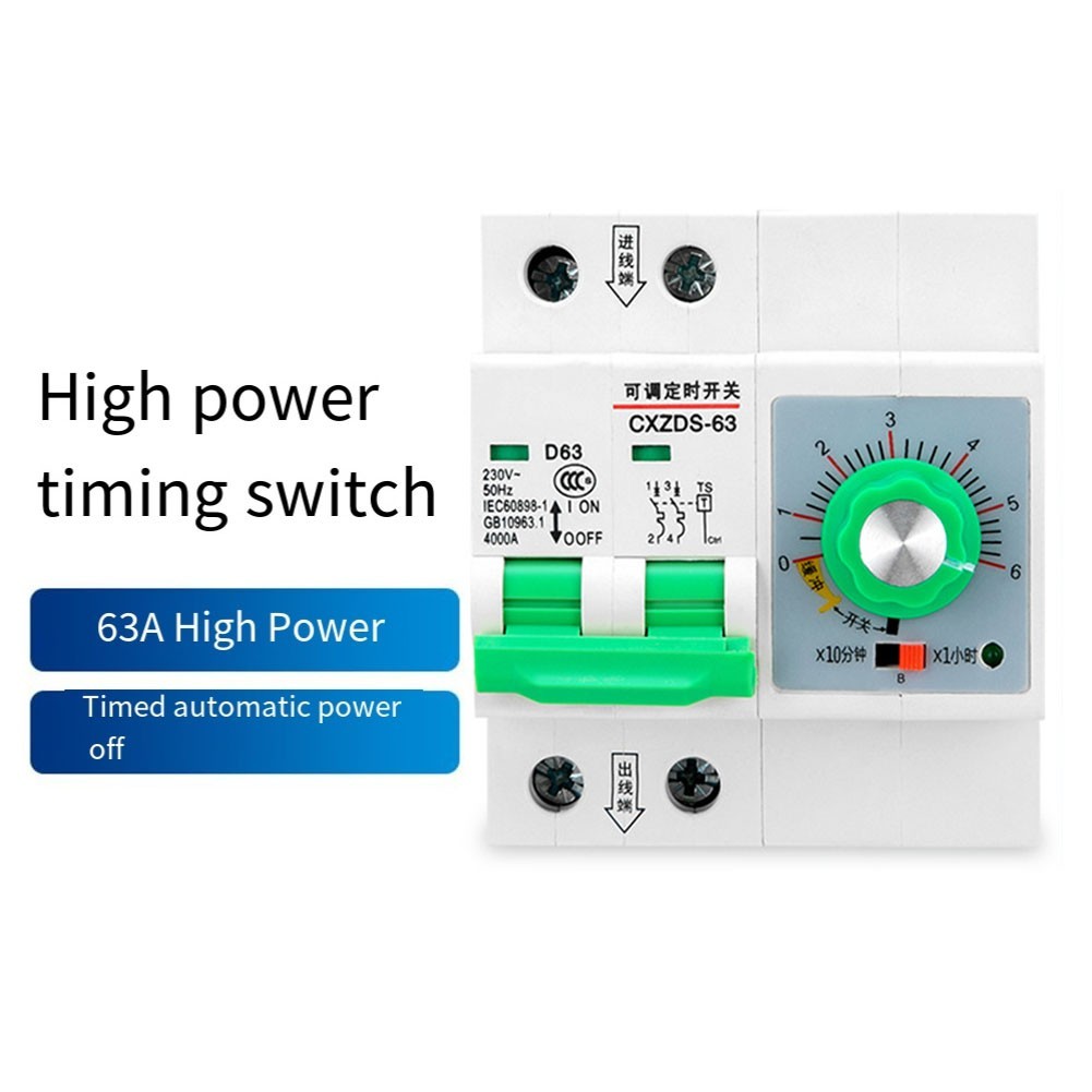 Mechanical Adjustable Timer Switch 63A 13000W Water Pump Memory Timer 1min-6h