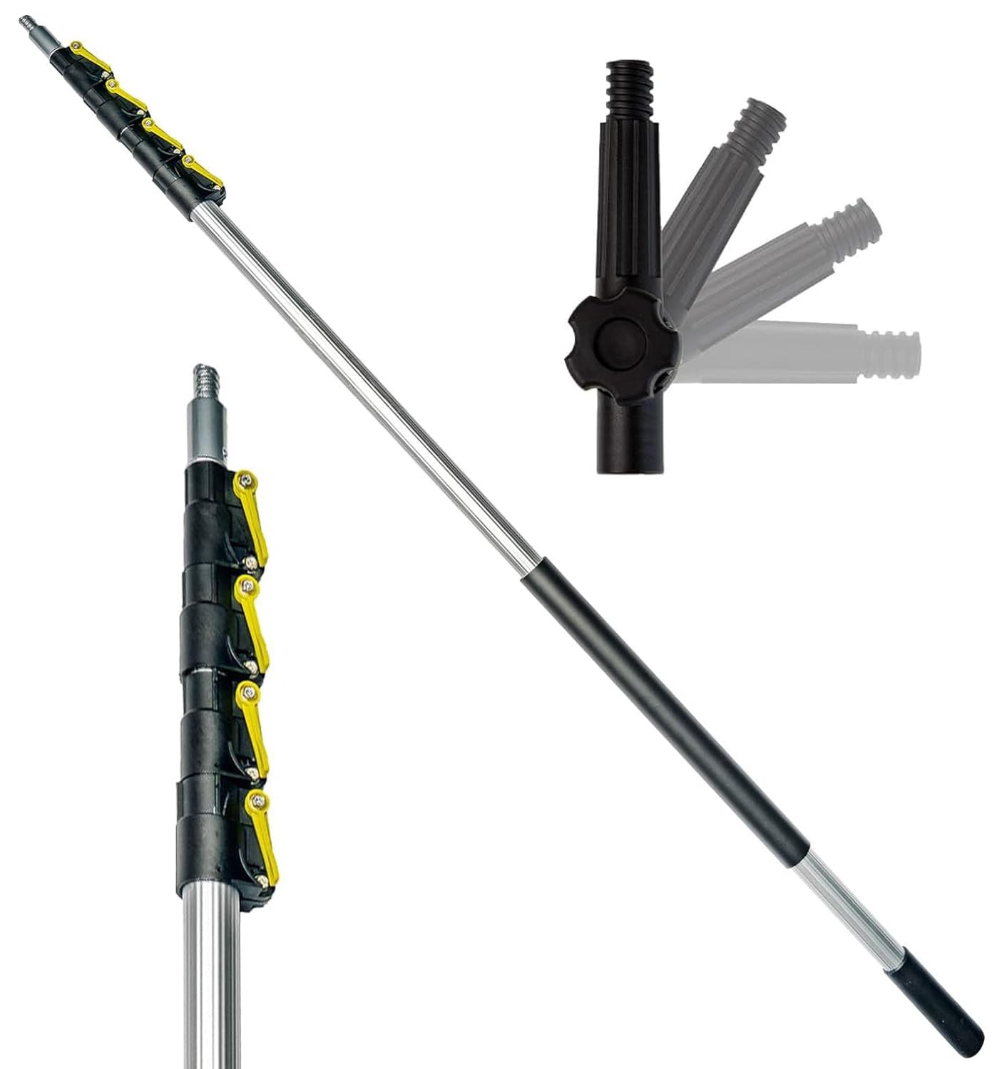 12 Ft Telescoping Extension Pole Squeegee Multi Angle Cleaning Tool Handle