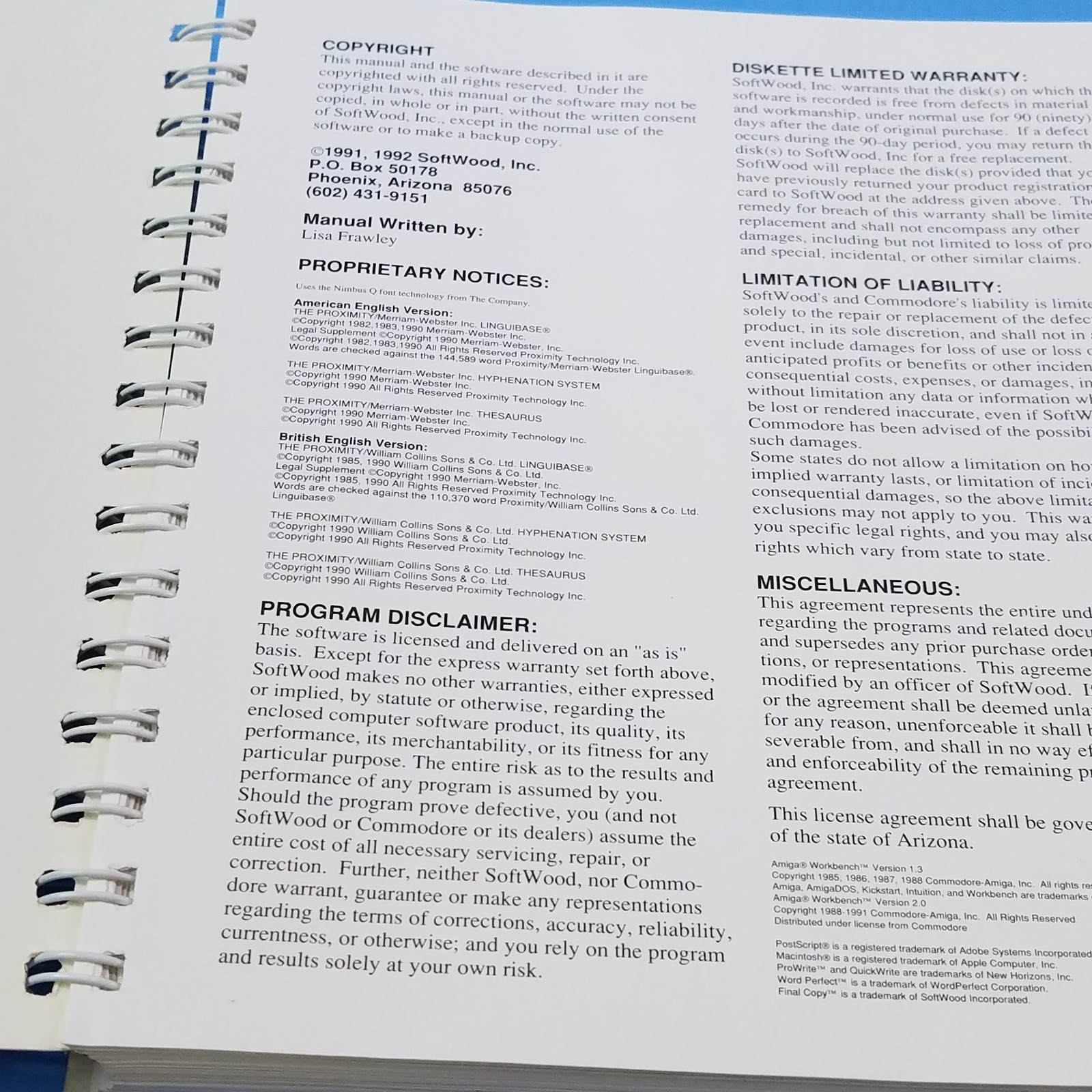 Final Copy II for the Commodore Amiga