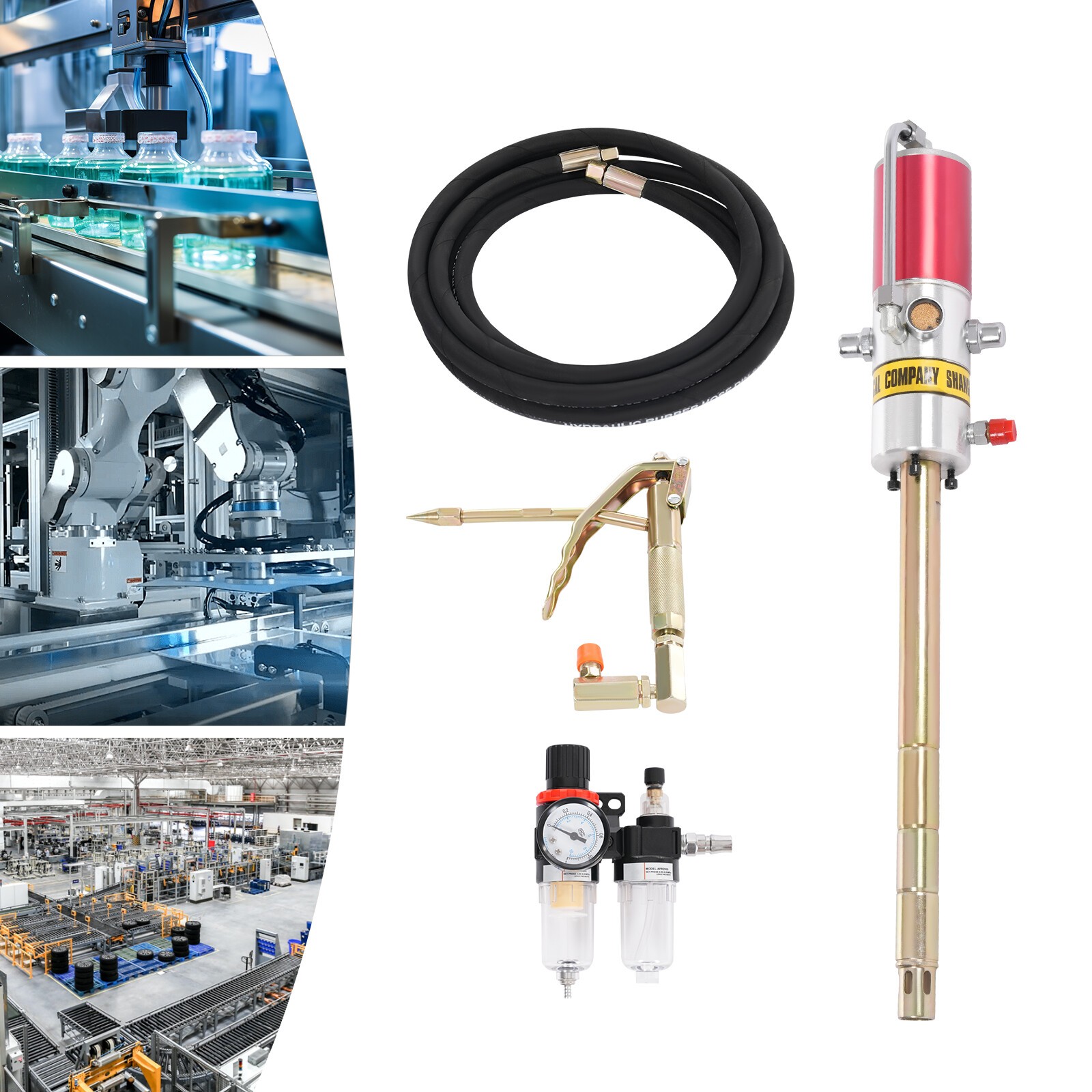 50:1 Air Operated Pneumatic grease gun Pump Drum Pump Heavy Duty 35mm 30-40MPa