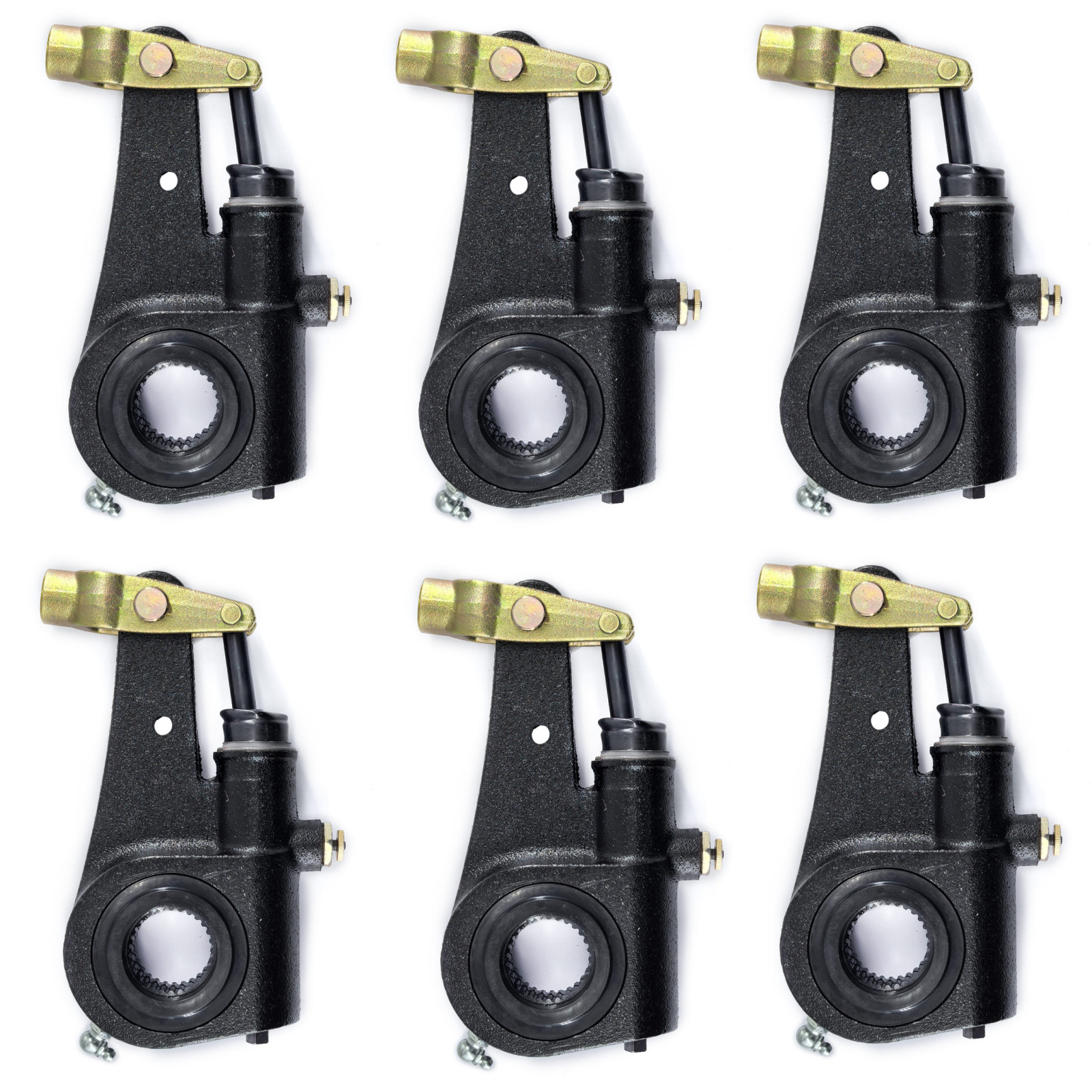 6PCS Automatic Slack Adjuster 1.5"x28 Spline 6" Lever Replace Meritor R801074